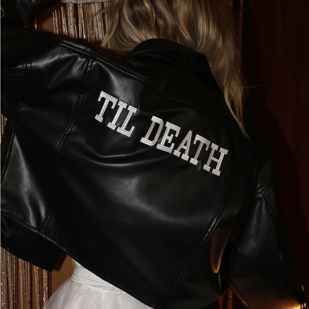 Till death vegan leather jacket